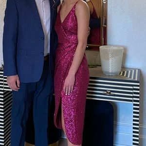 Pink cocktail dress.